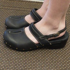 Sanita Black Strap Clogs Size 39